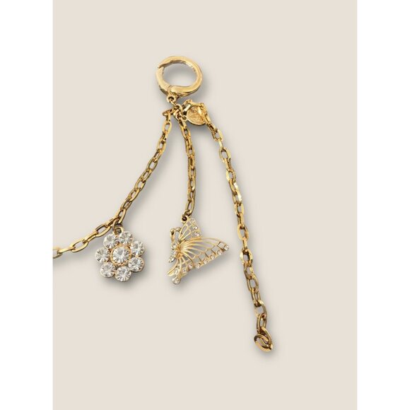 Gold-Tone Purse Charm With Butterfly & Floral Crystal Accents - Picture 5 of 5